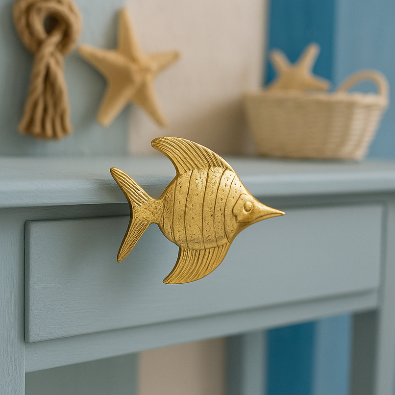 Oceano brass fish knob