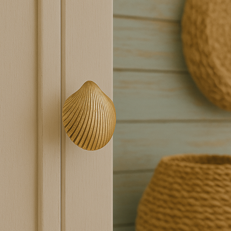 Oceano Camogli brass seashell knob