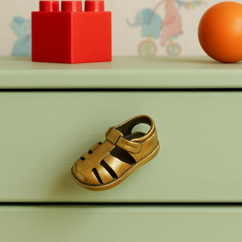 Kindergarten brass baby sandal knob