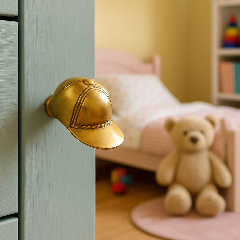 Kindergarten brass hat knob