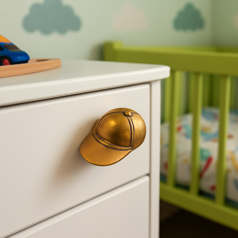 Kindergarten brass baby hat knob