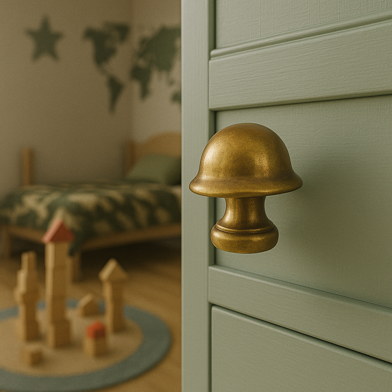 Kindergarten brass helmet knob