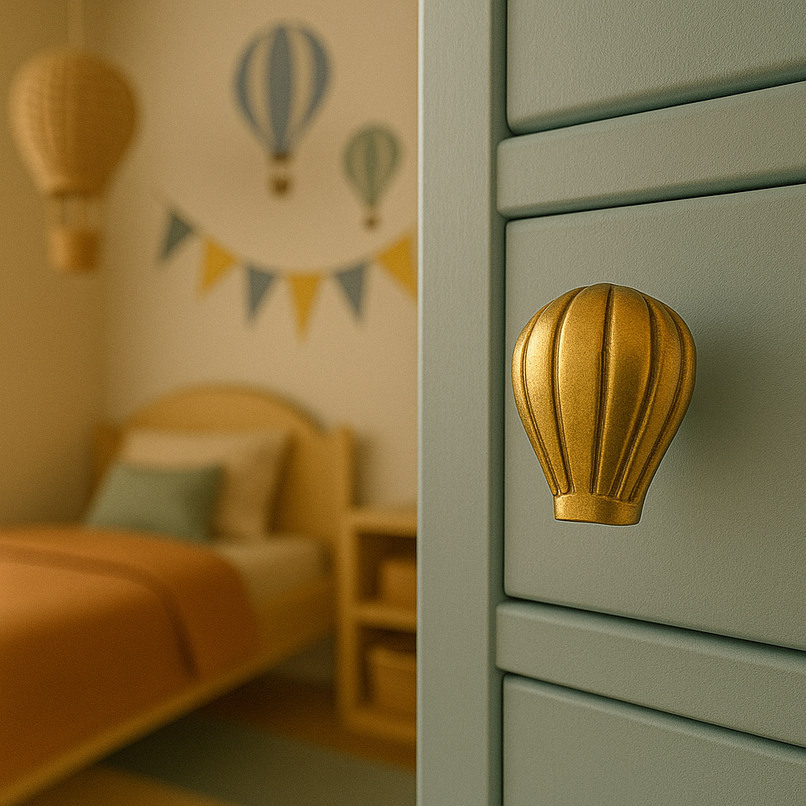 Kindergarten brass balloon knob