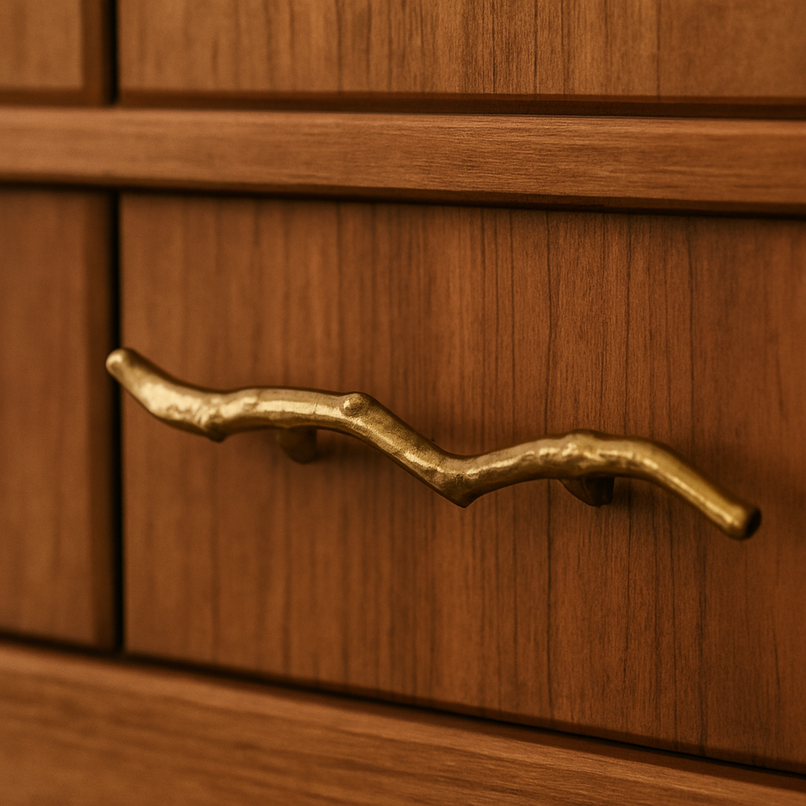 Chalet brass curved branch knob