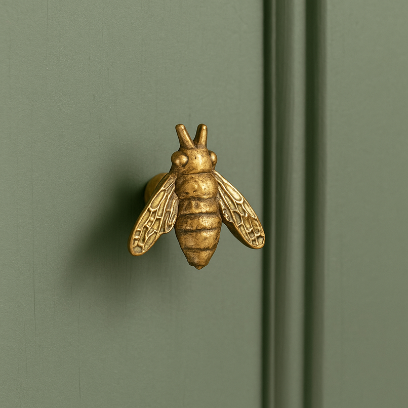 Fauna brass bee knob