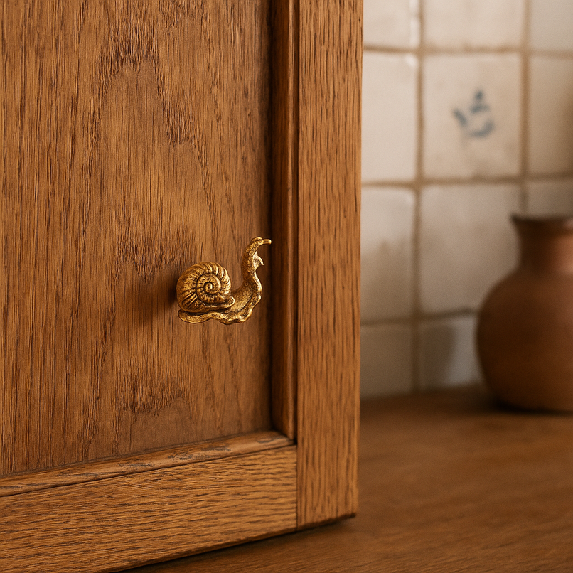 Fauna small brass snail knob