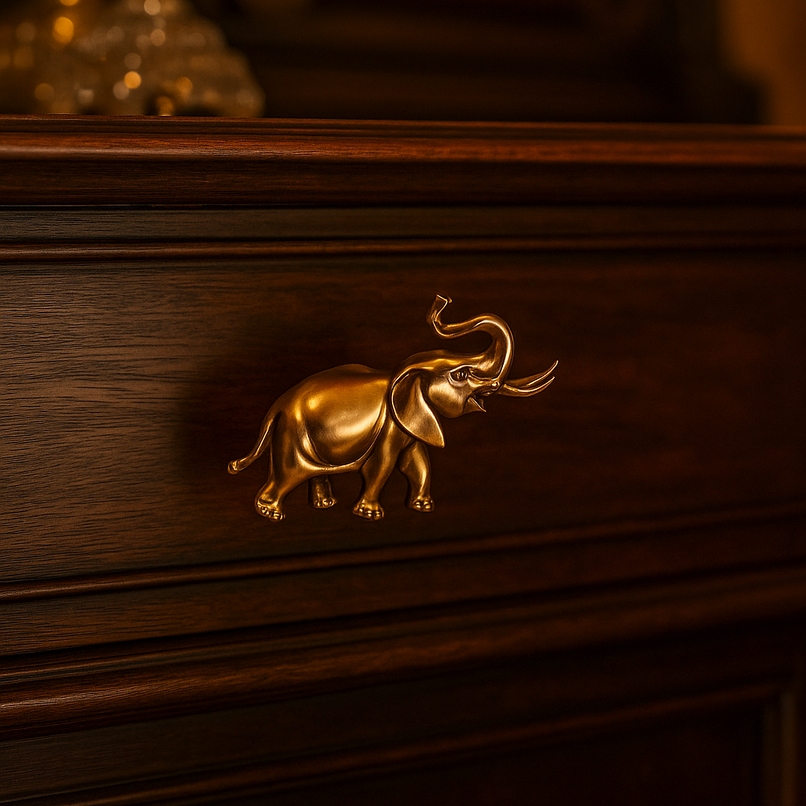 Fauna elephant brass knob