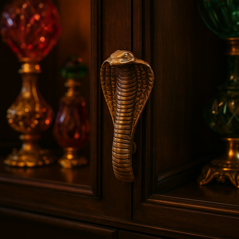 Fauna brass cobra head knob