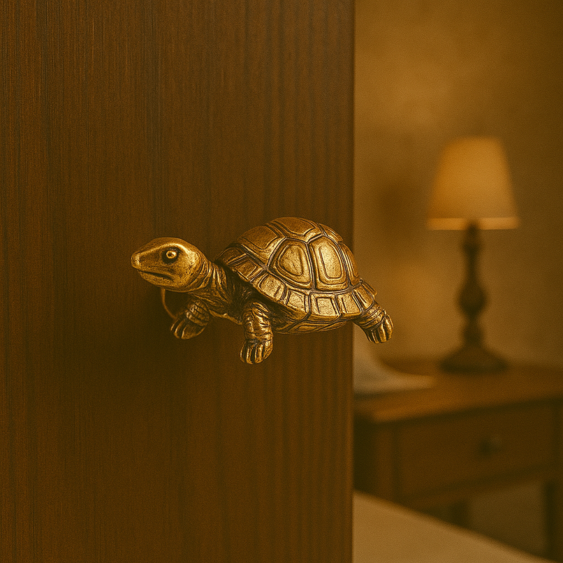 Fauna tortoise medium brass knob