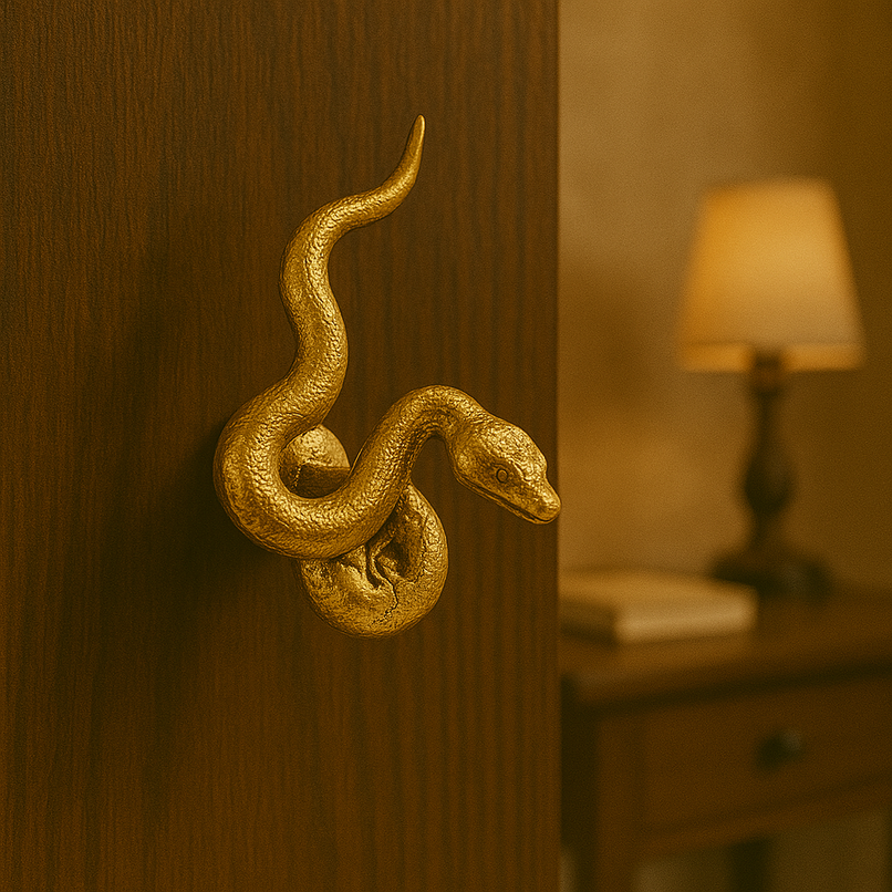 Fauna brass crawling snake knob