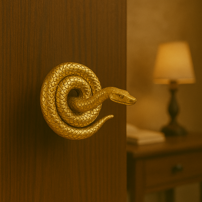 Fauna brass coiled snake knob