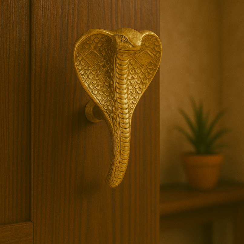 Fauna Brass detailed cobra head knob