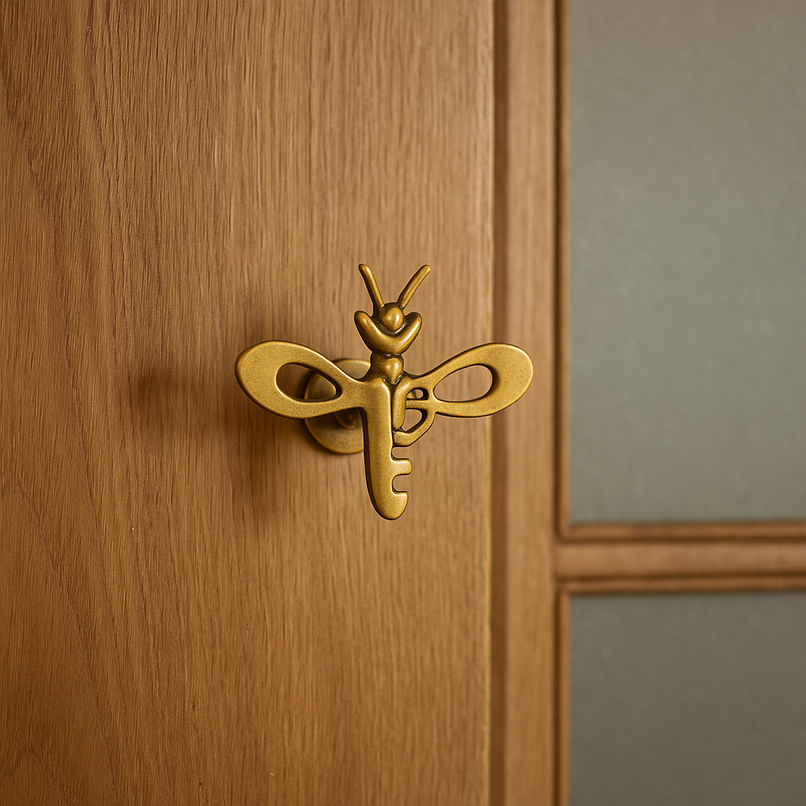 Fauna brass dragonfly knob
