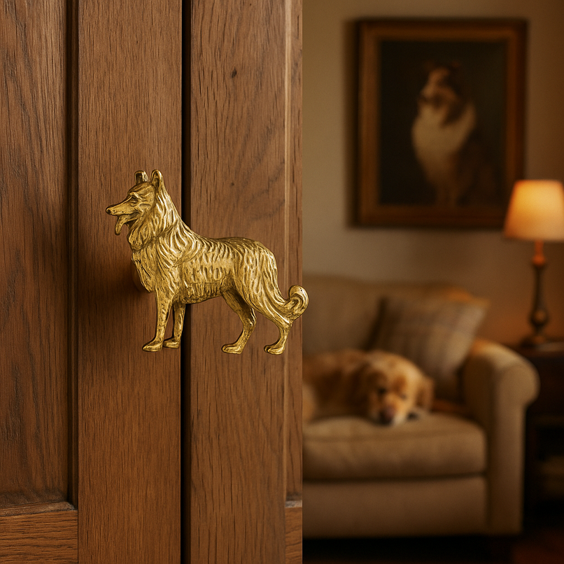 Belgian Shepherd brass knob