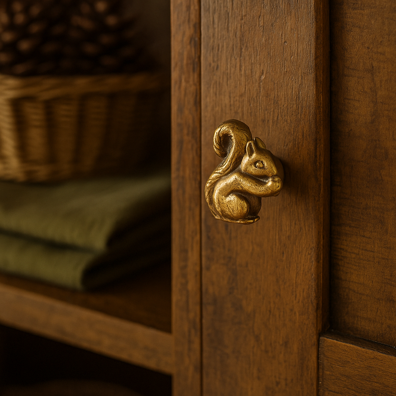 Chalet brass squirrel knob