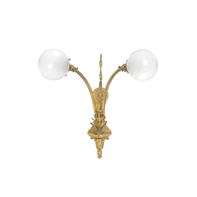Palmira two lights wall light with glass spheres