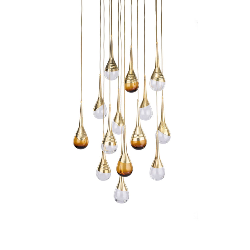 Perpetua brass chandelier