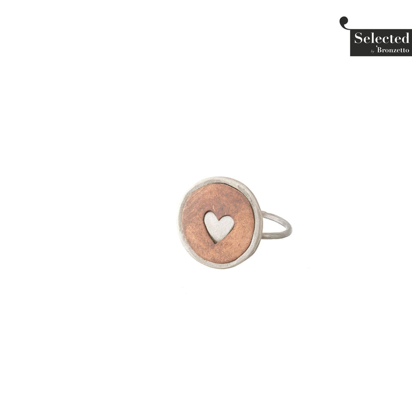 Pink heart brass ring by Fabian Crosta