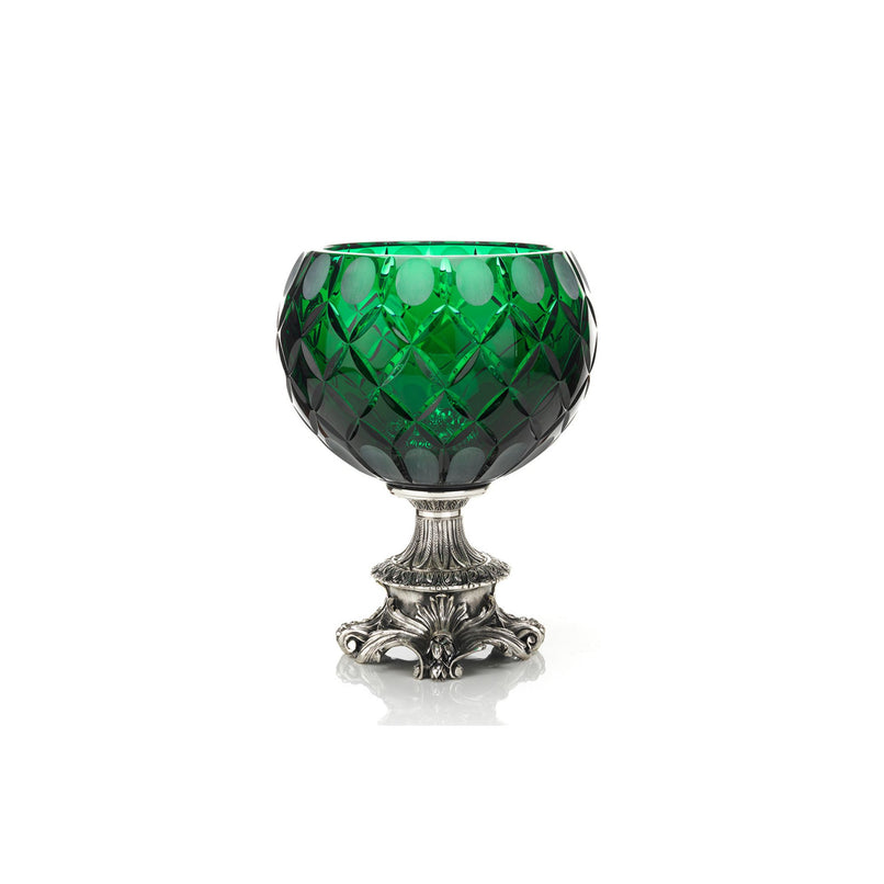 Reggia green crystal handgrinded round cup