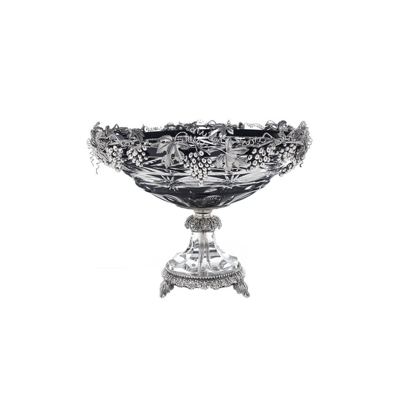 Reggia black and clear crystal handgrinded round cup