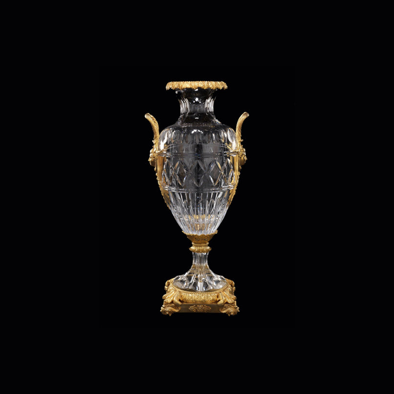 Reggia clear crystal anphora with handles