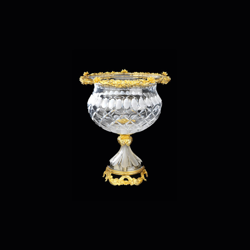 Reggia crystal and bronze round cup