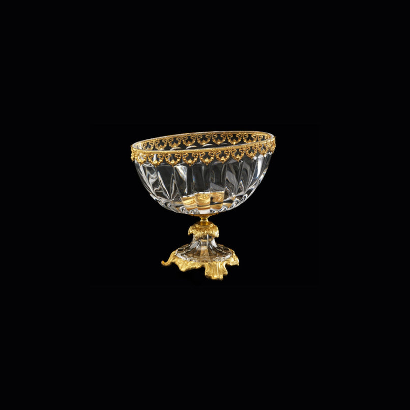 Reggia handgrinded clear crystal oval cup