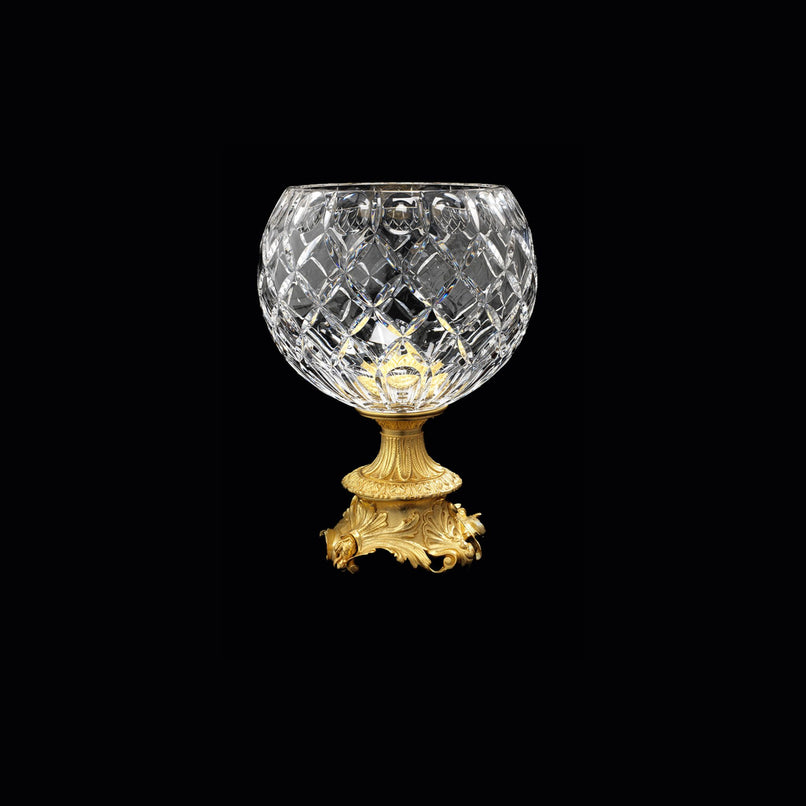 Reggia handgrinded clear crystal round cup