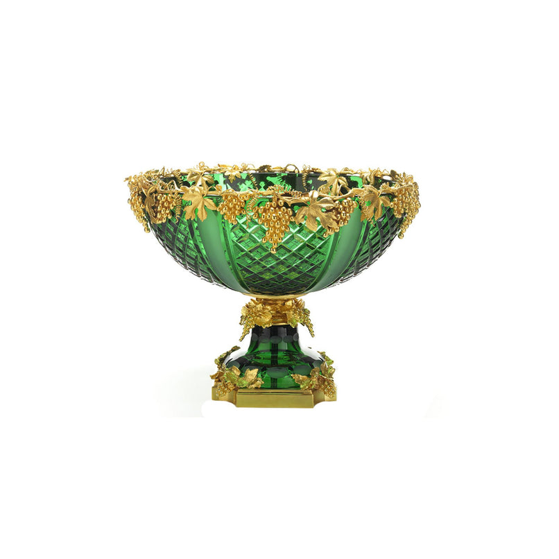 Reggia handgrinded green crystal round cup