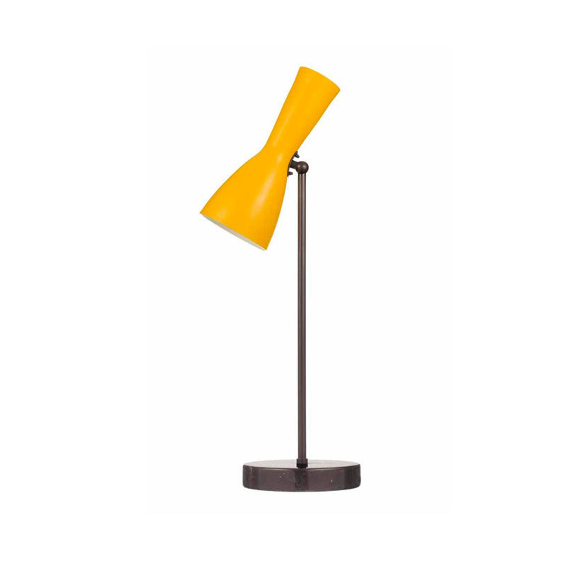 Wormhole signal yellow brass table lamp