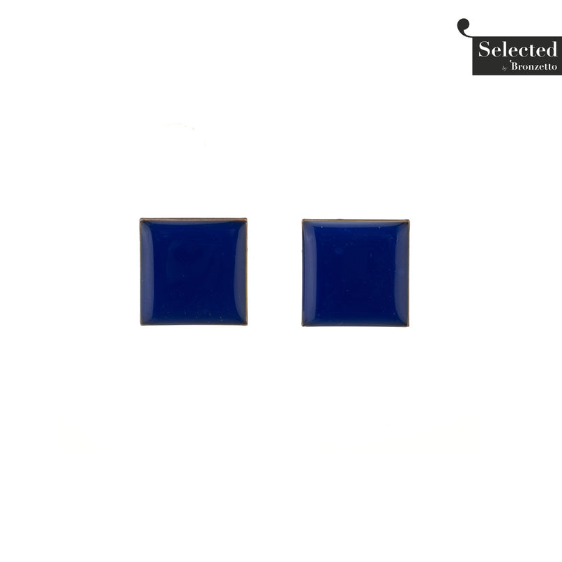 Square small brass earrings by Celeste Generoso