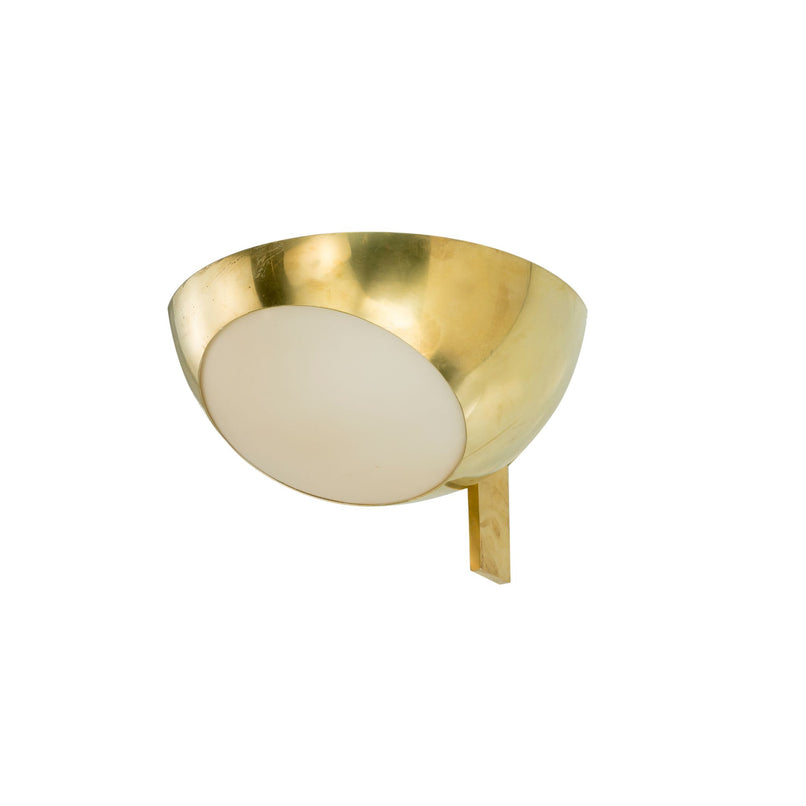 Urban brass half sphere wall light