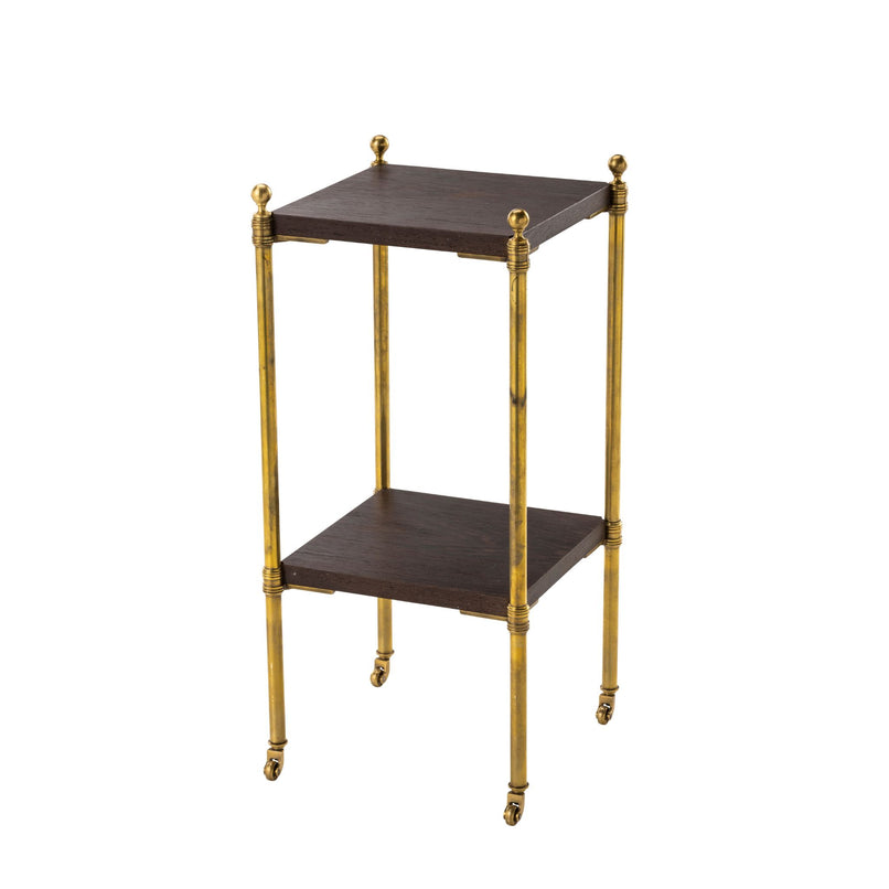 Urban brass side table with wheels