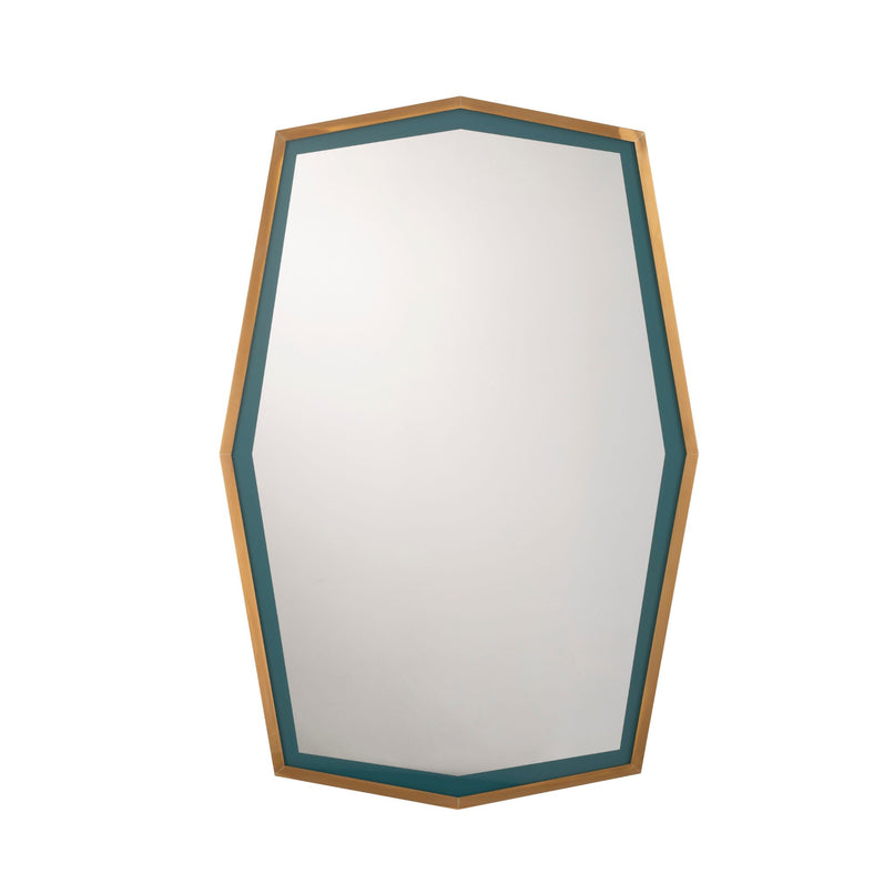 Urban hexagonal brass mirror