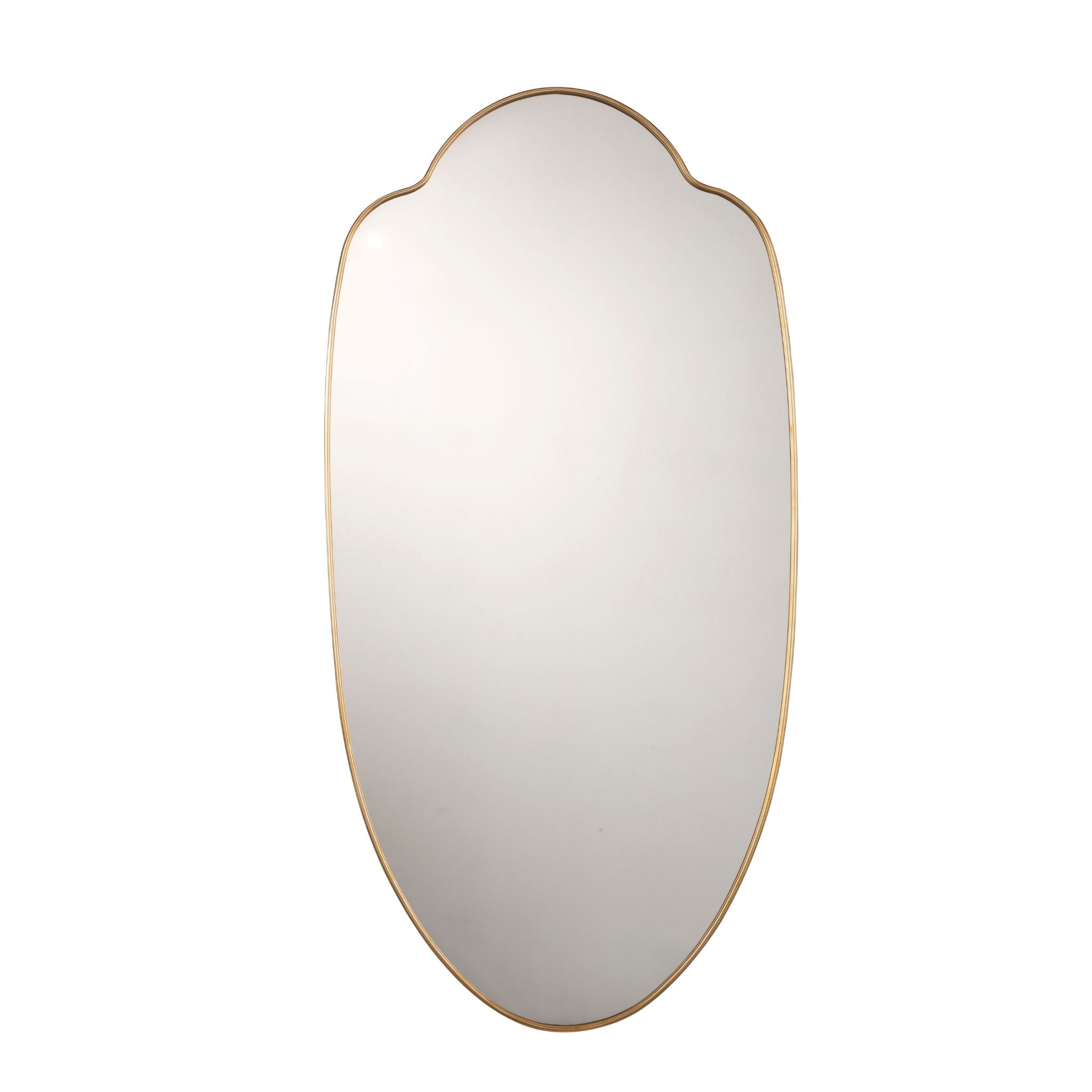 Oval shop brass mirror