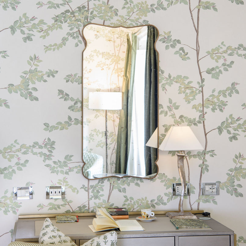 Urban rectangular brass mirror