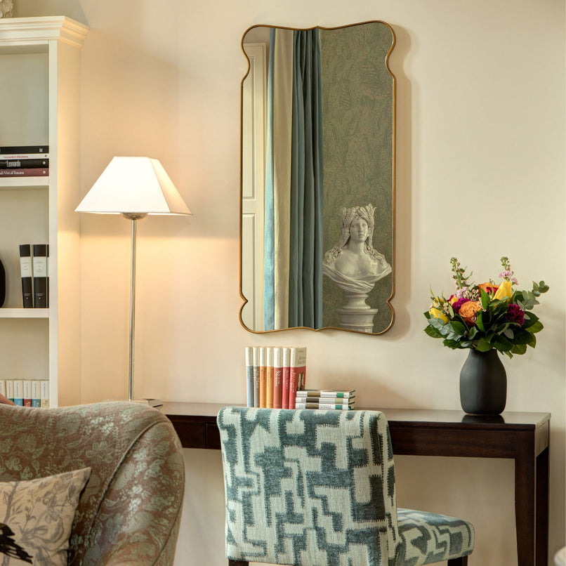 Urban rectangular brass mirror