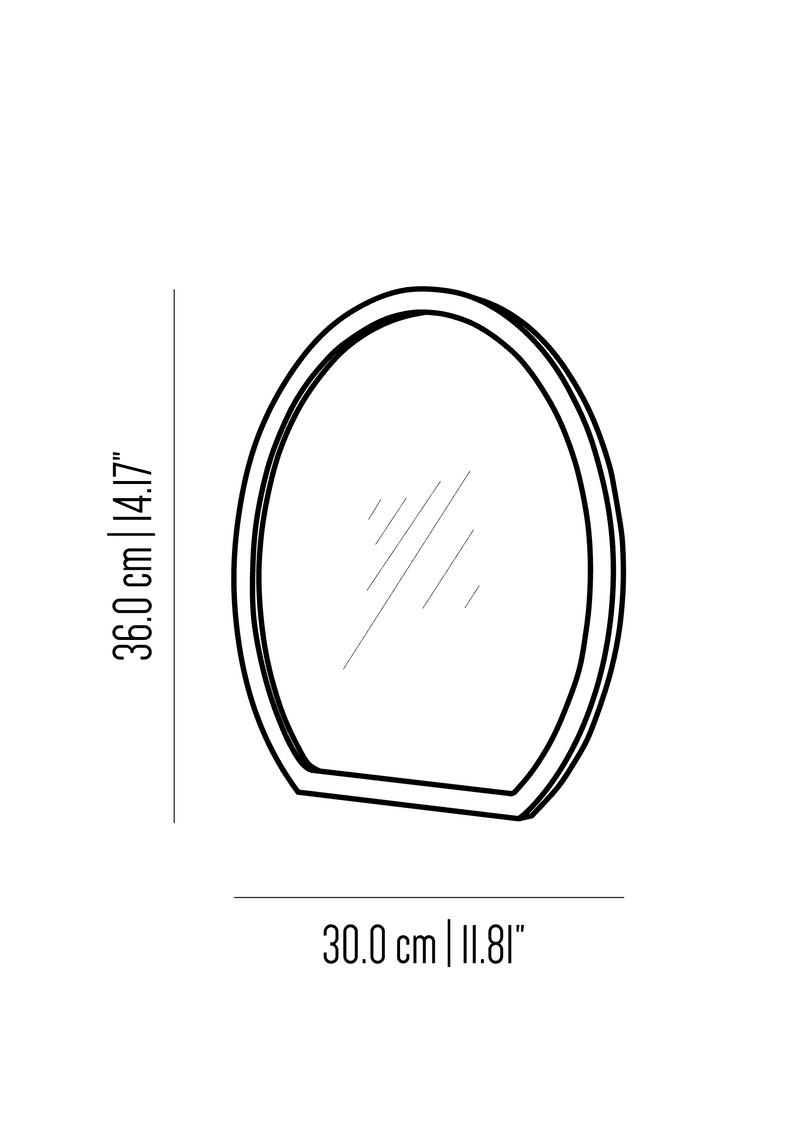 Small brass oval mirror