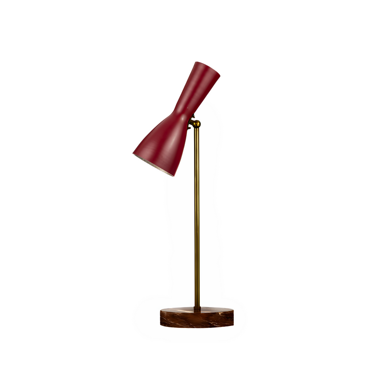Wormhole wine red brass table lamp