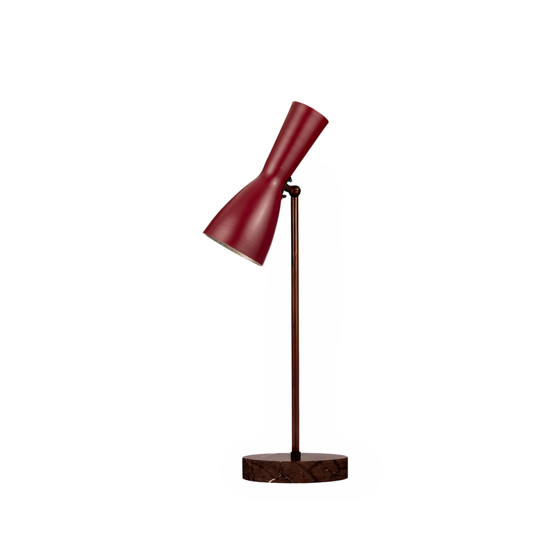 Wormhole wine red brass table lamp