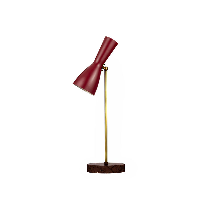 Wormhole wine red brass table lamp