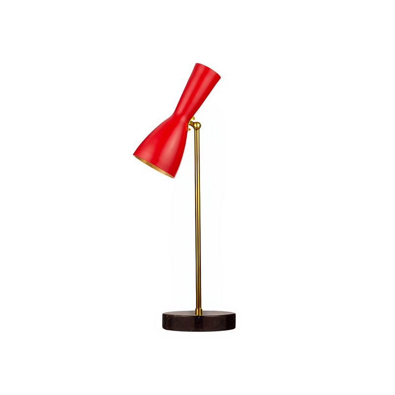 Wormhole carmine red brass table lamp