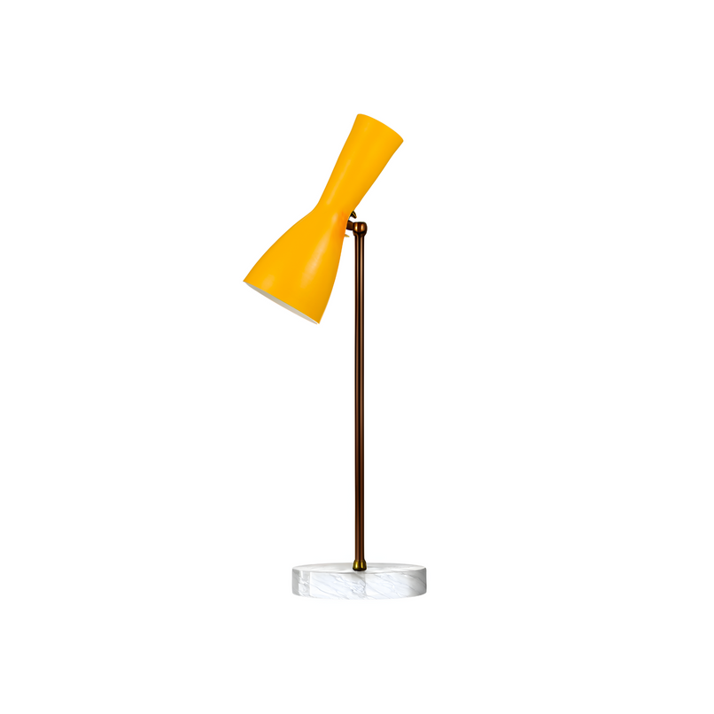 Wormhole signal yellow brass table lamp