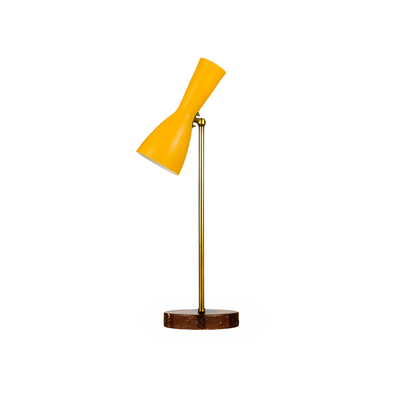 Wormhole signal yellow brass table lamp