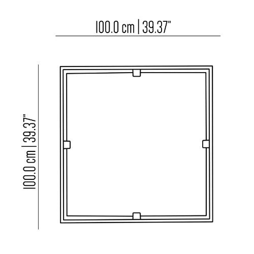 Urban square brass mirror