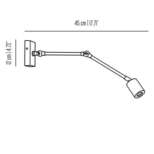 Urban brass spot light with long joints