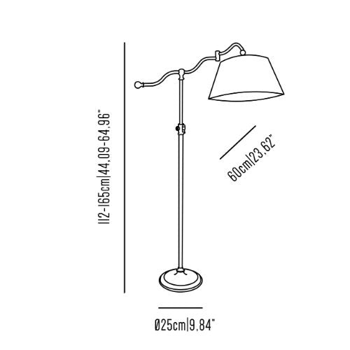Studio brass  reading floor lamp