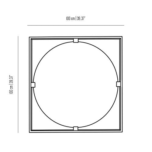 Urban round brass mirror