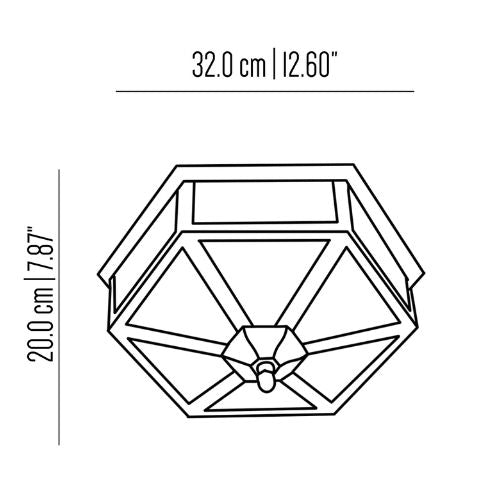 Geometria brass hexagonal ceiling light