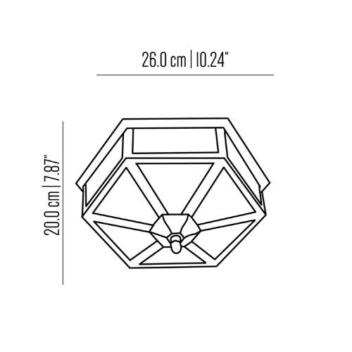 Geometria brass hexagonal ceiling light